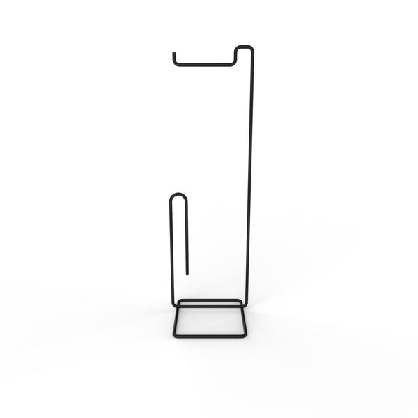Toilet Roll Holder Stand (Square Design) Matt Black - Steelcraft