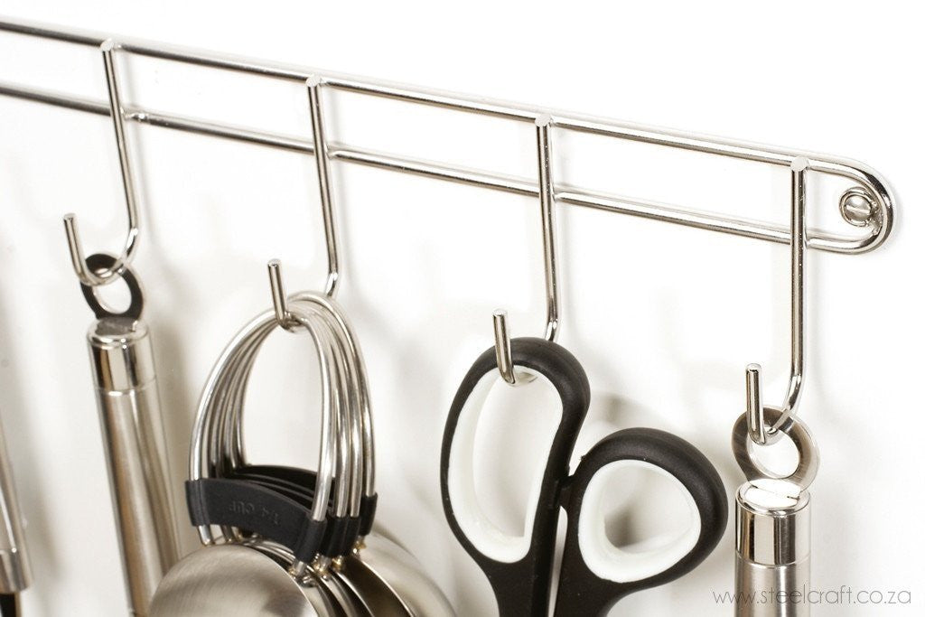 Ss Hook Rack Six hook stainless steel rack useful for utensils, keys, dish cloths ...