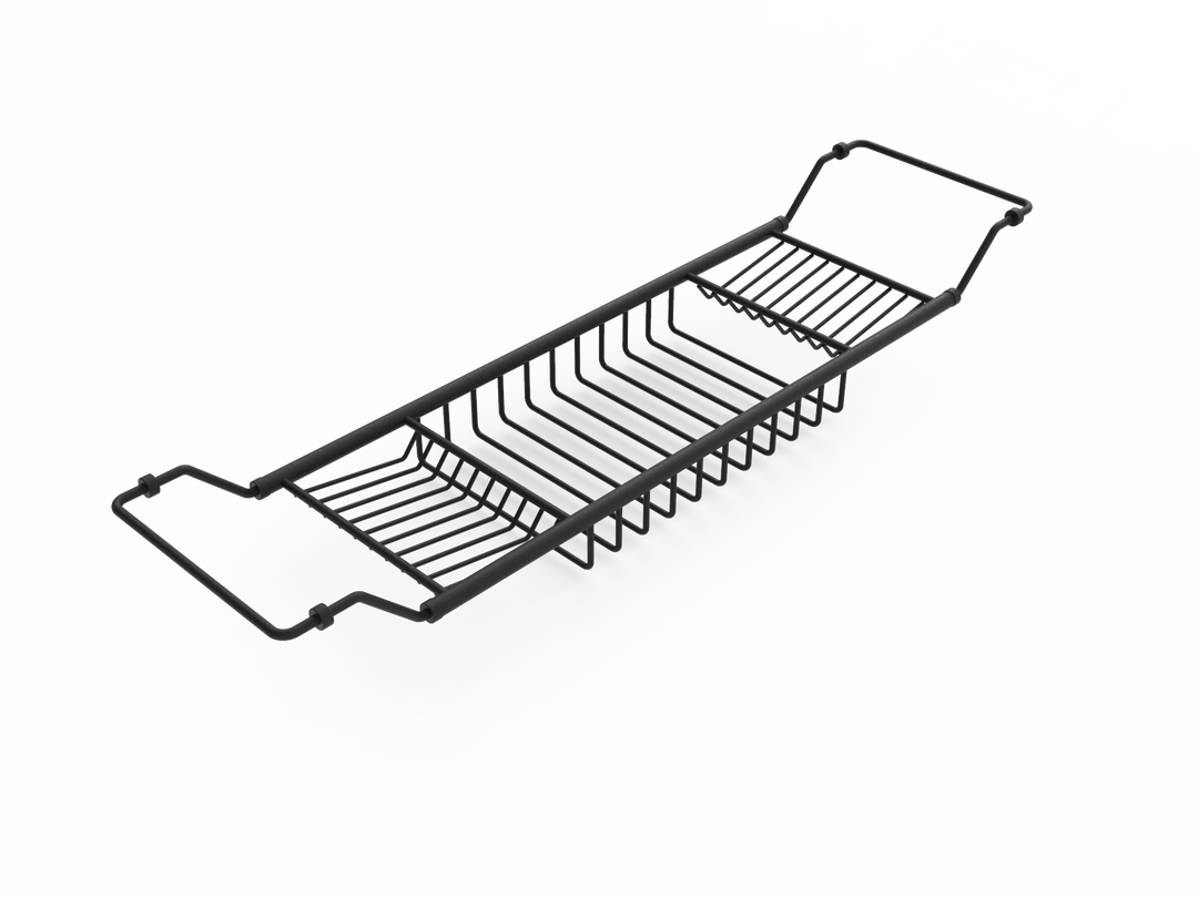 Matt Black Bath Caddy (Extendable) Steelcraft