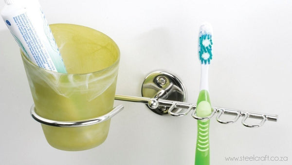 Classic Toothbrush & Tumbler Holder - Steelcraft