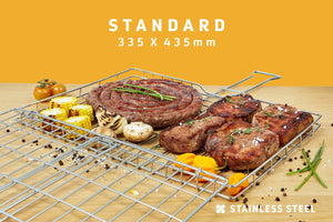 Braai Grid -Standard Hinge Lid with Slide Away Handles - Steelcraft