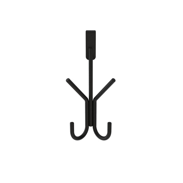 Hook Over Door Double Hook Matt Black - Steelcraft