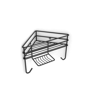 Corner Shower Organiser - Single Matt Black - Steelcraft