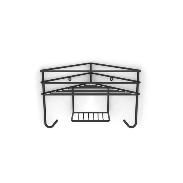Corner Shower Organiser - Single Matt Black - Steelcraft