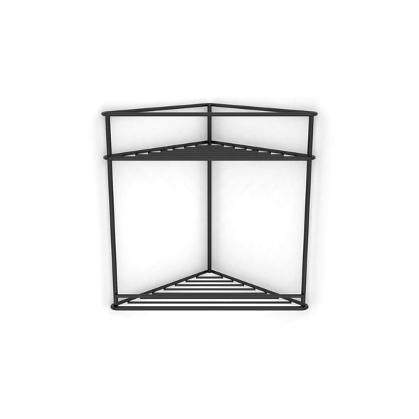 Corner Shelf 2-tier Matt Black - Steelcraft
