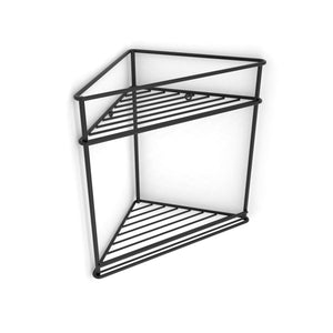 Corner Shelf 2-tier Matt Black - Steelcraft