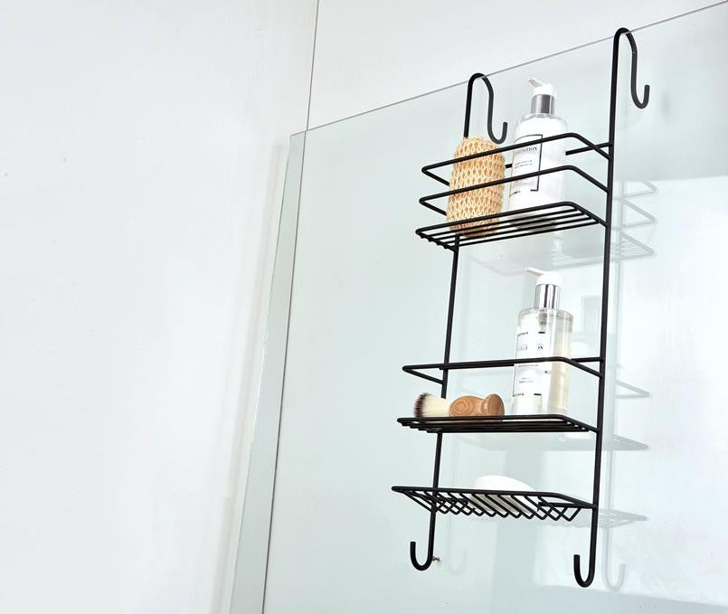 Hook Over Shower Caddy Large Matt Black
