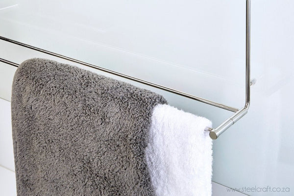 Hook Over Shower Double Towel Rail (Fold Up) - Steelcraft
