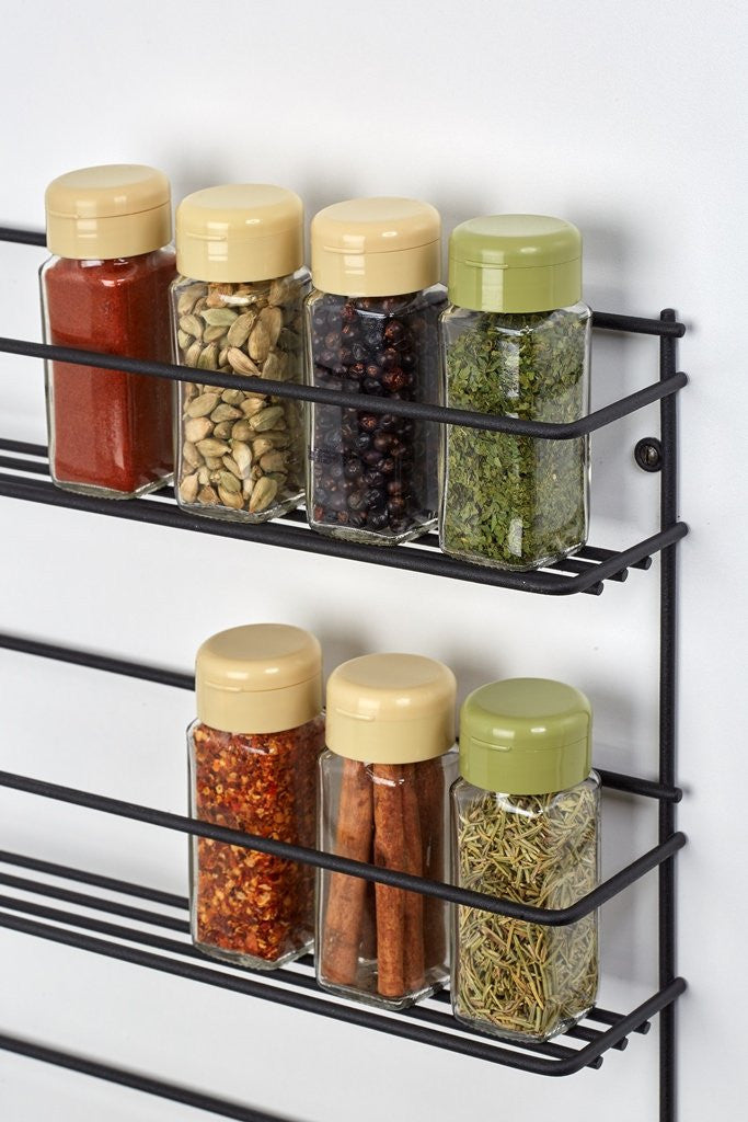 Spice rack three tier (wall-mounted) Matt Black – Steelcraft