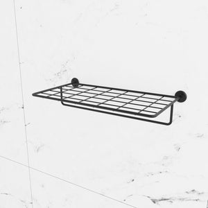 Classic Towel Shelf and Rail  Matt Black - Steelcraft